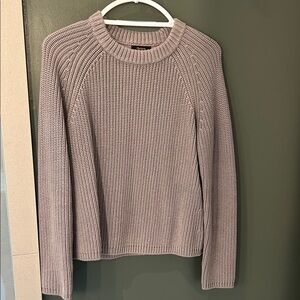 Quince Cotton Fisherman Sweater - Light Gray